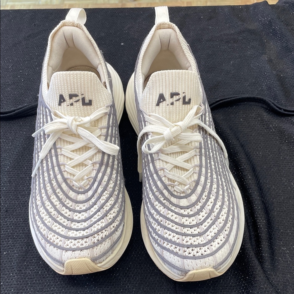 APL Knit Runner Sneakers in Cream and Gray